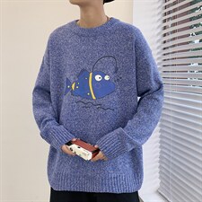 ！2023秋冬男士圆领毛衣加厚百搭印花针织衫M205P45,男装针织衫/毛衣,电商B220