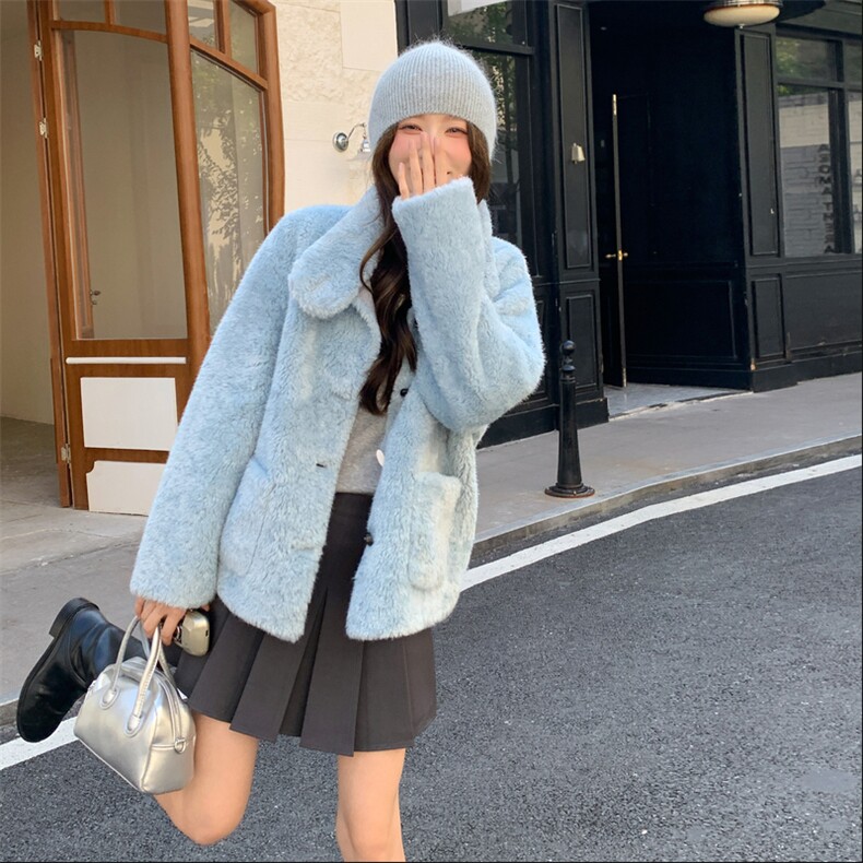 现货设计感ins风皮毛一体2C229-86311-P249-K398,女装短外套,2C229