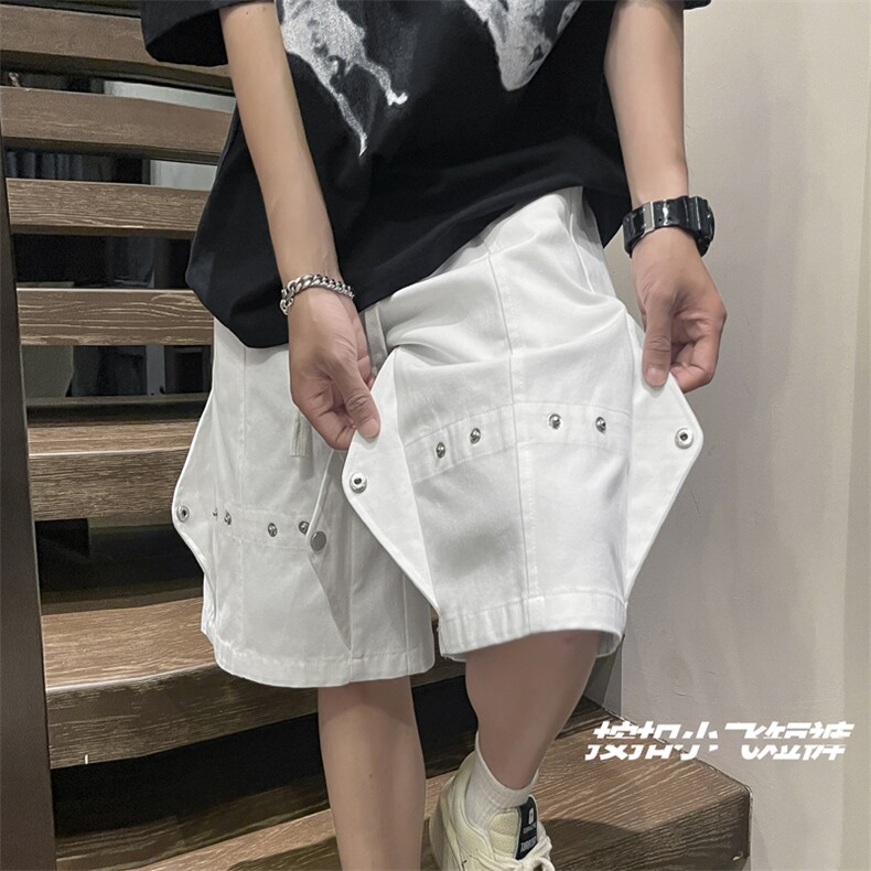 美式高街按扣设计短裤潮牌男裤休闲运动五分裤子DK656-特批-38图片