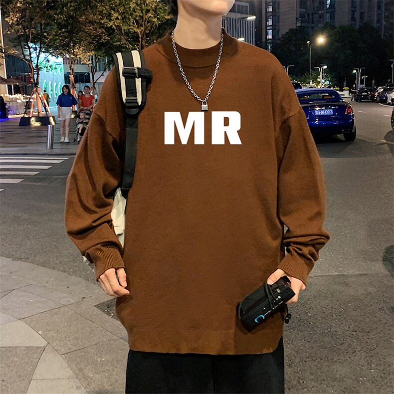 半高领毛衣男士大码针织衫男毛线衣男M18253-P45加绒款-P65,男装针织衫/毛衣,电商A040