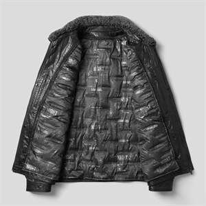 X2022皮衣男头层牛皮白鸭绒羽绒服可脱卸水貂毛领皮夹克P790，男装皮衣，电商B360