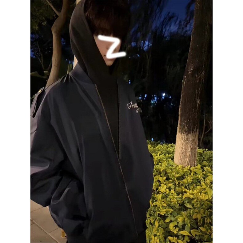 春秋季2025新款刺绣棒球领夹克男女同款美式复古宽松百搭情侣外套,男装夹克,星座506A