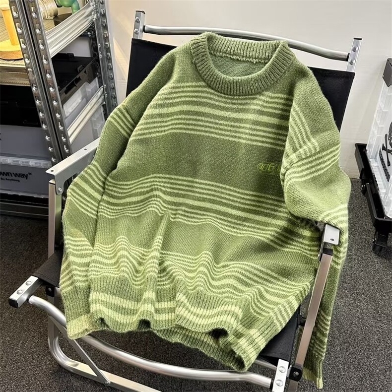 754-P47条纹毛衣男冬季商务休闲保暖针织时尚百搭显瘦条纹，男装针织衫/毛衣，电商B323A