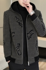 冬季新款加棉加厚修身连帽毛呢外套大衣男士D39P155控238，男装毛呢大衣，电商B226