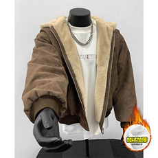 现货高品质美式冬季重磅座山雕大毛毛领pu皮棉衣男女加厚外套，男装皮衣，电商A486