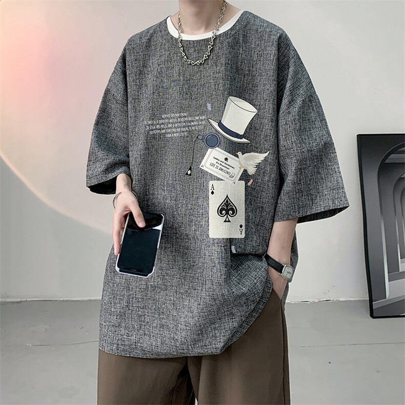 风复古亚麻短袖男棉麻t恤男半袖ZT71373-P35,男装T恤,电商A040