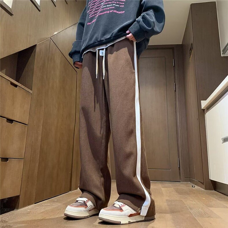 拼接撞色休闲裤男宽松大码运动长裤子WK91310B-1-P45,男装休闲裤,星座310B-1