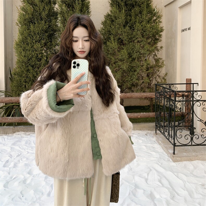 【新款】马上有钱刺绣两面穿毛毛外套2C115-2386-P235-K348,女装棉衣/棉服,2C115