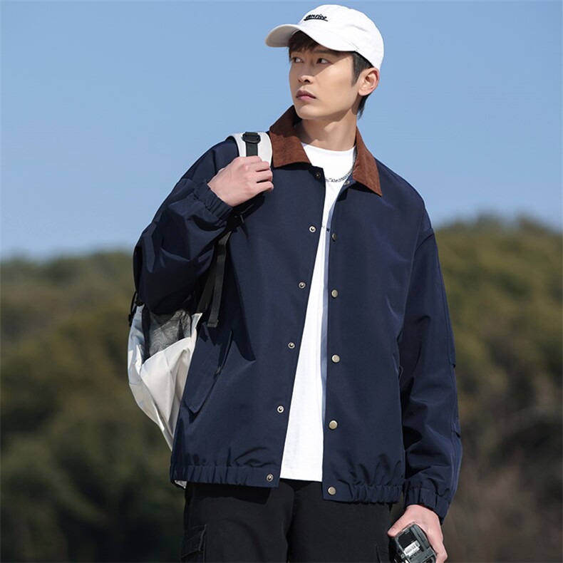 2026经典防水复古翻领纯色夹克外套男女户外休闲青少年8522-P53,男装夹克,电商B306