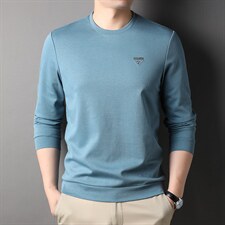 D66208钱塘2020-2秋冬新款厚款加绒中年男士长袖T恤量大价优P60，男装T恤，钱塘207-2