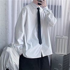 910A-C10秋装新款纯色简约小清新衬衫情侣休闲上衣男，男装衬衫，星座910A