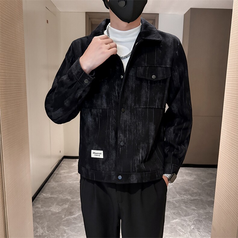 B216JK5608P1202025秋冬装新款男士夹克外套扎染呢子社会风,男装夹克,电商B216（原B302）