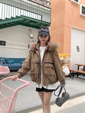 爆版大毛领派克服排单款外套好卖哦，其它，金地雪