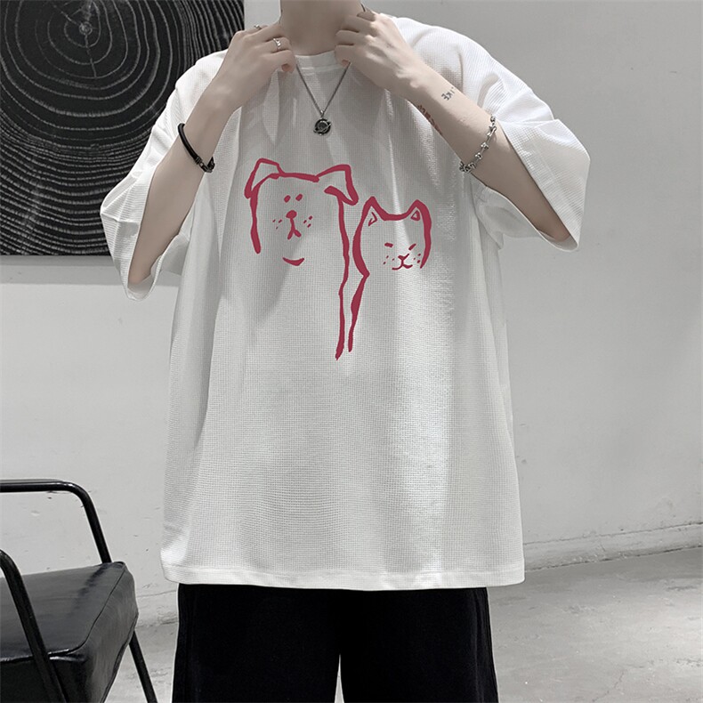 华夫格t恤男短袖男大码五分袖大皂风HT73378-P22,男装T恤,电商A040
