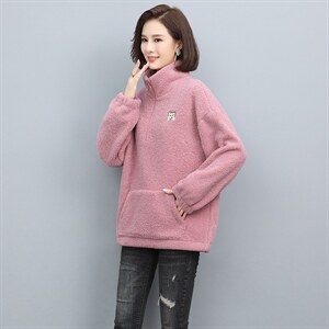 2022冬季加厚休闲羊羔绒套头保暖舒适高雅，女装毛呢外套，独衣靓