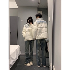 潮高级感针织拼接立领羽绒棉服加厚小众情侣面包服Y321-P88网图，男装棉衣，电商B245