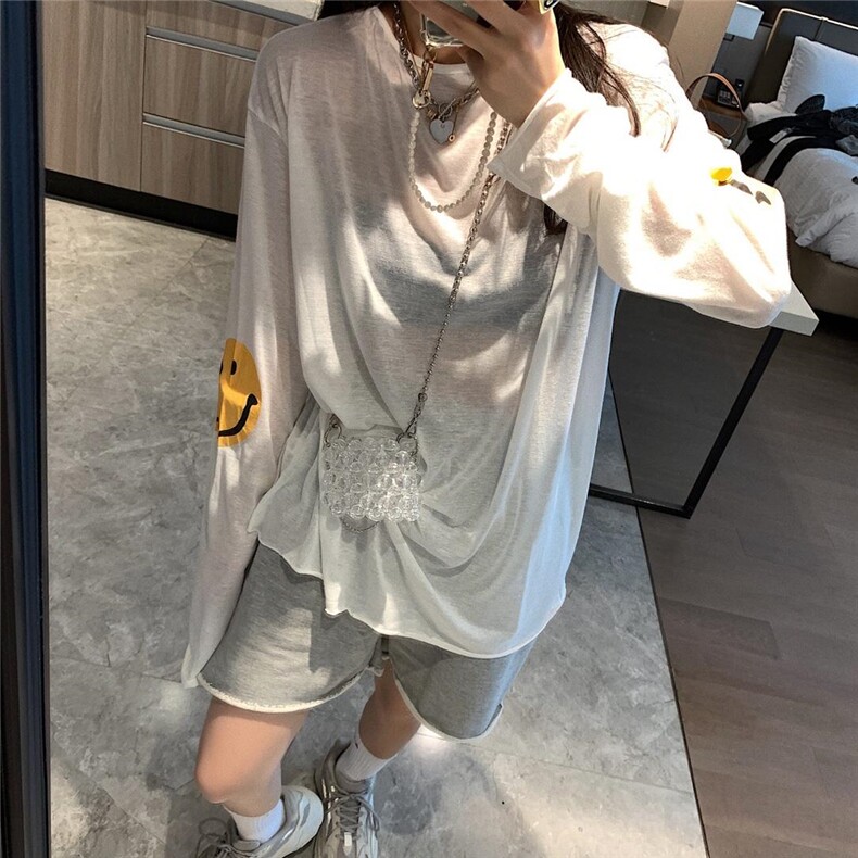 笑脸防晒罩衫，女装，XTZ style