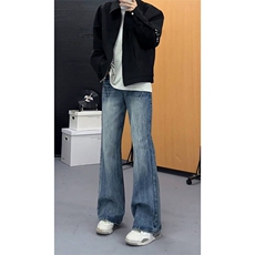 美式高街vibe重工艺水洗闪电纹hiphop牛仔裤货号K2593P55，男装牛仔裤，电商A063
