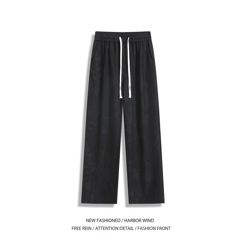 抖音品质夏季新款新中式冰丝宽松休闲裤B315-K25688-特p30控58,男装休闲裤,电商B315