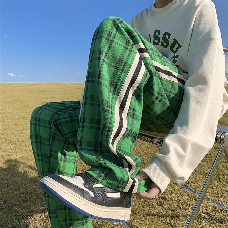 秋季格子裤宽松长裤百搭运动裤D329-QM500-P50-控68,女装休闲裤,电商D329