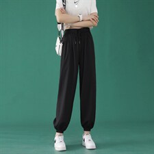 2024新款夏季冰丝休闲裤女冰爽束脚九分裤2027-特批20，女装休闲裤，星座718-1