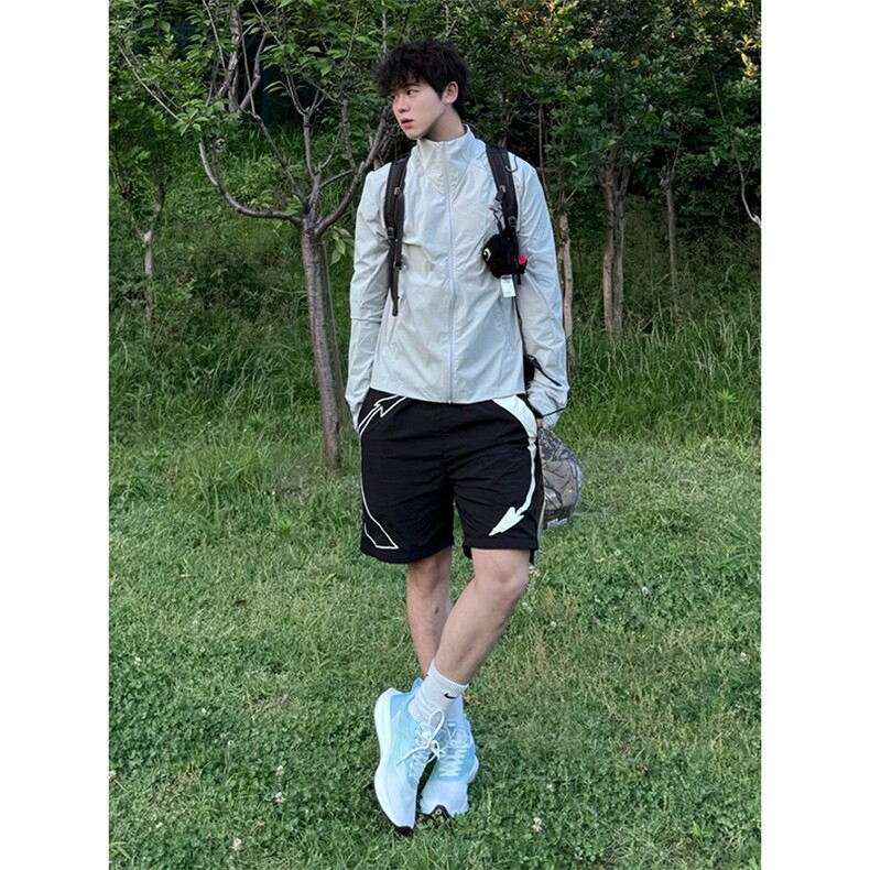 春夏款高品质冰感速干防晒服休闲户外运动外套透气弹力机能风夹克，男装防晒衣，电商A486-1