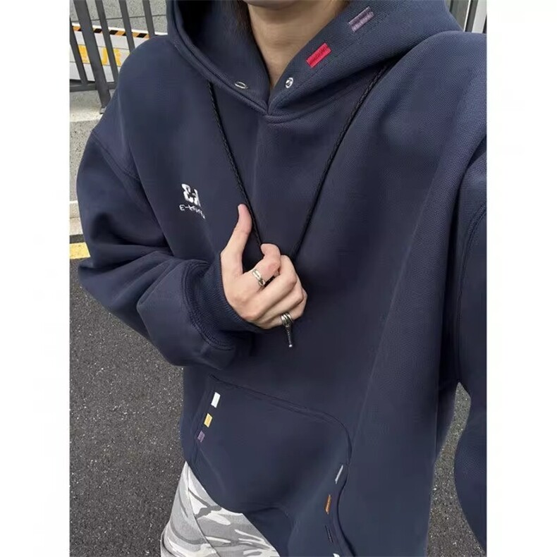 【004】5刺绣卫衣男廓形连帽衫青岛即墨外套A079-W07-P46,女装短外套,电商A079