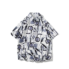 花衬衫男短袖夏季痞帅休闲上衣服外套夏威夷大码衬衣（控58）P40，男装衬衫，电商A012