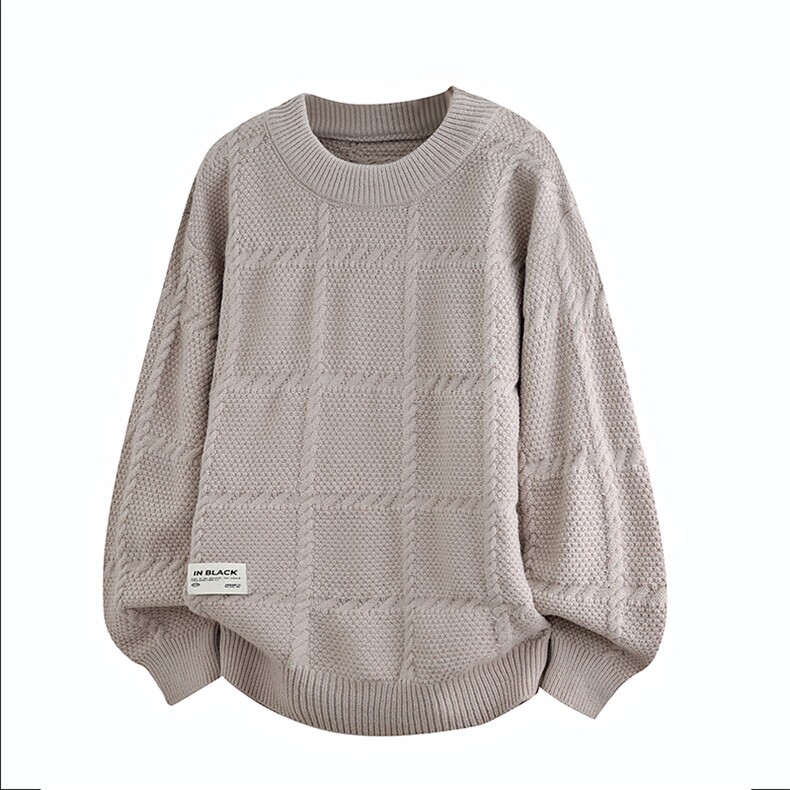 2024【新品】秋冬加绒圆领毛衣男士针织打底衫潮流-M5147-P45,男装T恤,星座1105
