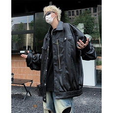 机能工装皮衣外套男秋季机车服春秋款设计感小众夹克JK921/P75，男装夹克，星座506
