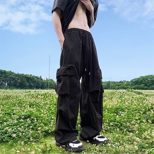 美式复古工装裤男女宽松高街长裤嘻哈潮流hiphop阔腿裤子TN27-P42图片