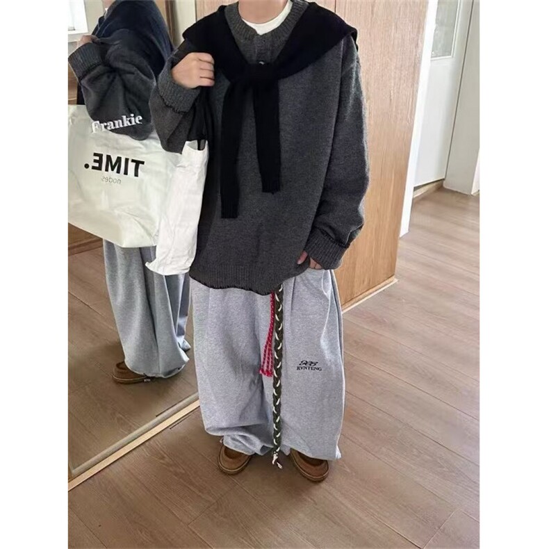 潮牌春秋季2025新款男生美式慵懒宽松针织衫毛衣情侣加绒百搭上衣,男装针织衫/毛衣,星座506A