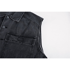 工装牛仔马甲男女生夏季潮牌无袖坎肩背心潮流方领潮流夹克外套，男装背心/马甲，星座302B