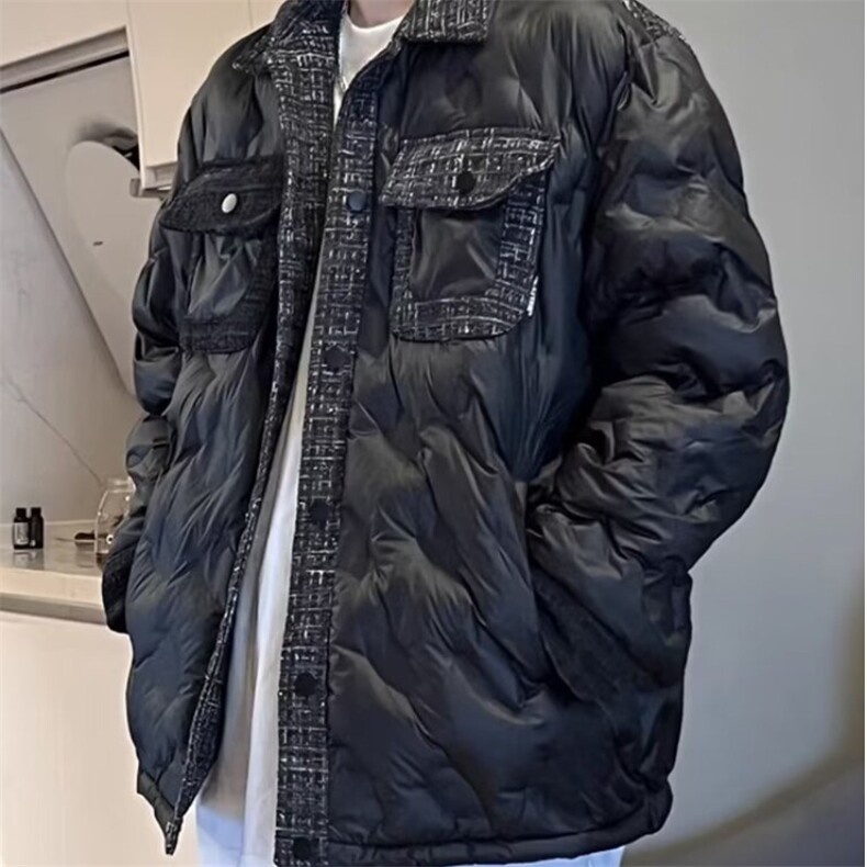 XZ0736-P98网图冬季加厚菱形格小香风棉服男女韩系情侣面包服棉衣,男装棉衣,电商C233