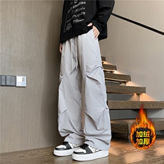 秋冬休闲裤男弯刀裤直筒工装裤运动裤K10183H-加厚22加绒25，男装工装外套，电商A099
