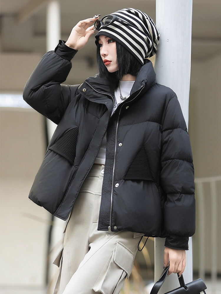 现货新款冬装2024年韩版纯色休闲新90绒白鸭绒羽绒服,女装羽绒服,琦鑫阁（原依鑫阁）