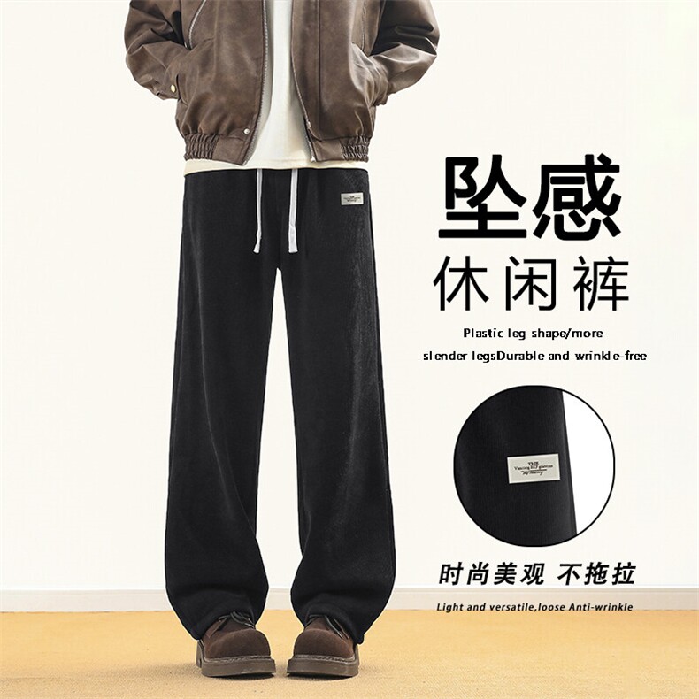 个性布标条绒百搭加绒加厚休闲裤JRX2888常规特批45 加绒特批55图片