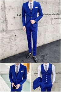新郎结婚礼服西服套装 玫瑰压花西装三件套A470-TZ08图片