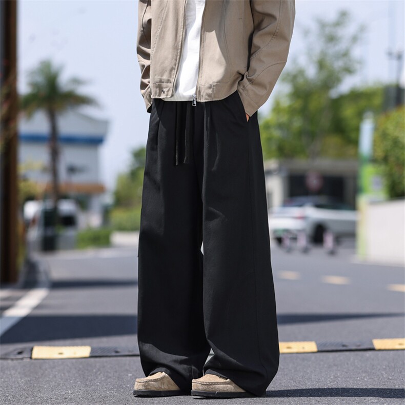 外景高街弯刀裤休闲纯棉宽松复古水洗棉直筒裤A406KZ2532特P53,男装休闲裤,星座309（原A406）