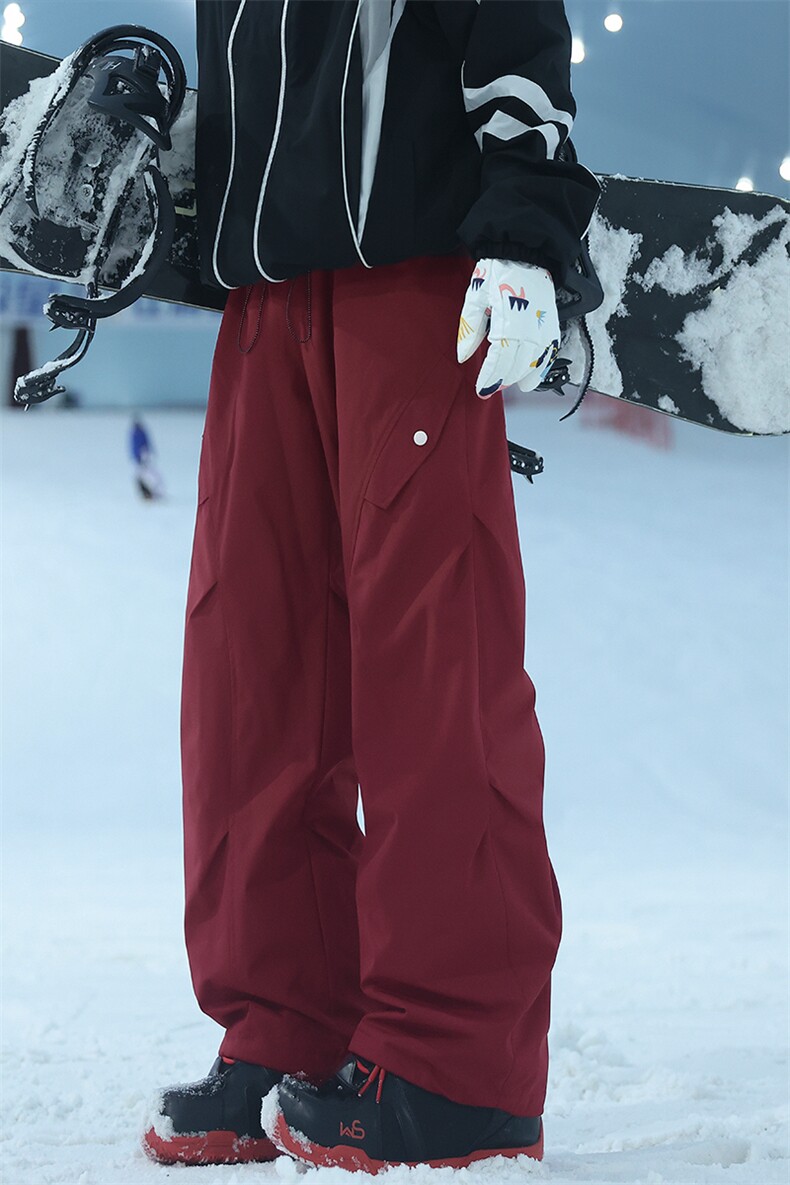 防风防水防污溅加绒加厚宽松直筒滑雪裤男HK5169J加绒-P70控108,男装卫衣,电商A001