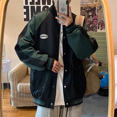 棒球服男拼色夹克韩版潮流宽松百搭学生港风炸街外套JK0420-P48，男装夹克，星座308B-1