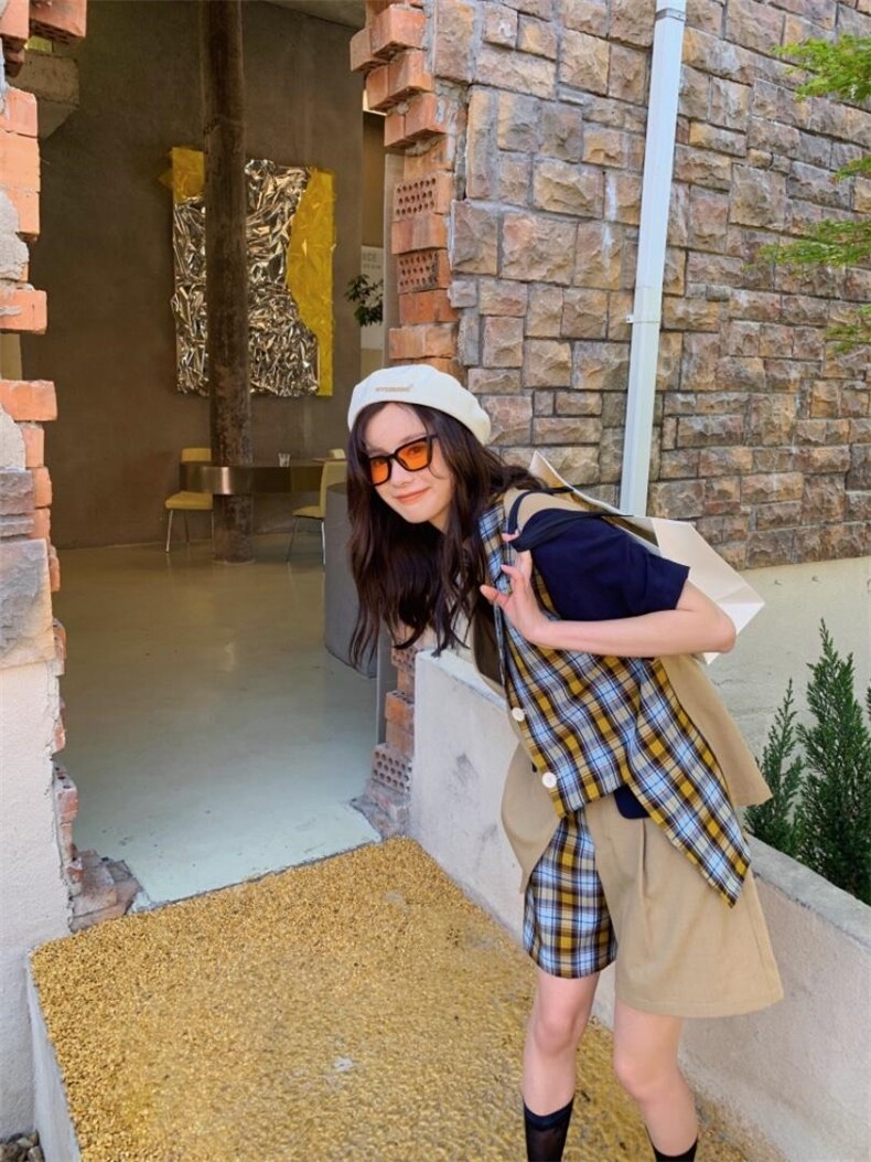 格子套装，女装职业装，YOUER DENG