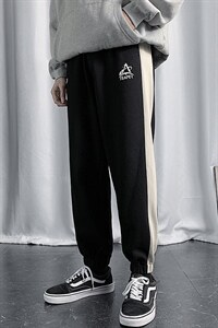【】A003-HZ7030-P45春装新款拼接撞色运动休闲长裤 短句图片
