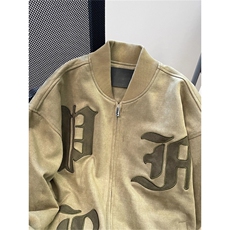 麂皮夹克外套刺绣字母棒球服JK8027特P62，男装夹克，星座908-1