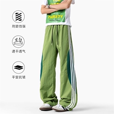 2025夏季冰丝速干拼色织带长裤XZ806-CK03032特P30控58，男装休闲裤，四季星座806