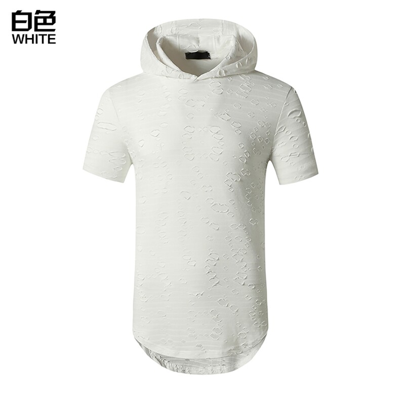 男士潮人嘻哈破洞长款连帽圆领T恤H33P25,男装卫衣,星座1314