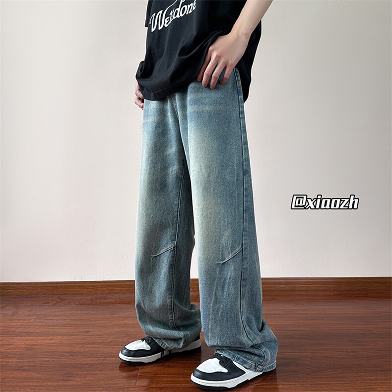 XZ616夏季透气压褶设计百搭长裤宽松休闲牛仔裤TY1001P65控78，男装牛仔裤，星座512A（原616）