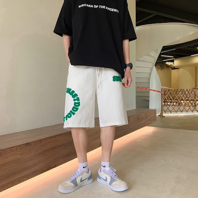 短裤男自制潮情侣植绒毛巾绣休闲裤男DK066-P33,男装休闲裤,星座308B-1
