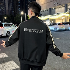 春秋新款男士夹克三条杠潮流上衣夹克外套，男装夹克，星座1013