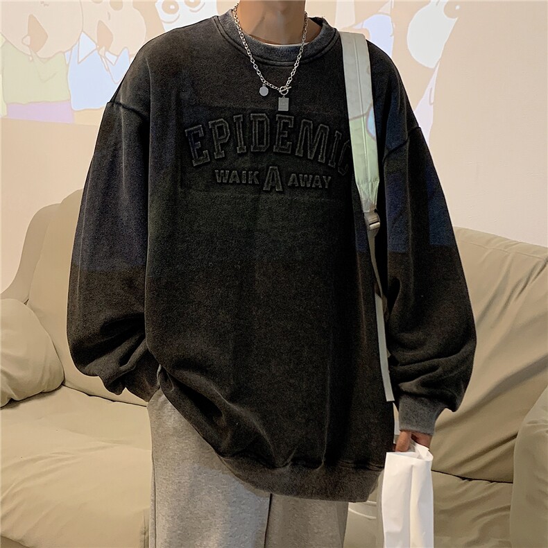 2025秋装新款钢印水洗做旧美式情侣卫衣大码外套G1023P65男,女装短外套,电商A339